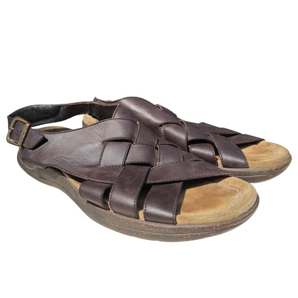 Dansko Leather Fisherman‎ Sandals Comfort Brown Buckle Straps Mens 11.5-12 - Picture 1 of 9